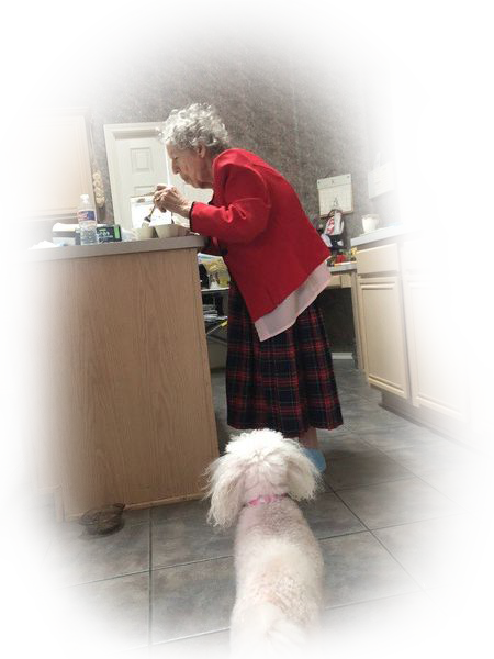 Senior lady with her dog
