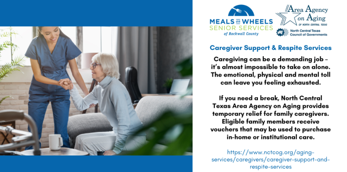 Caregiving support services from Rockwall Meals on Wheels & Area Agency on Aging